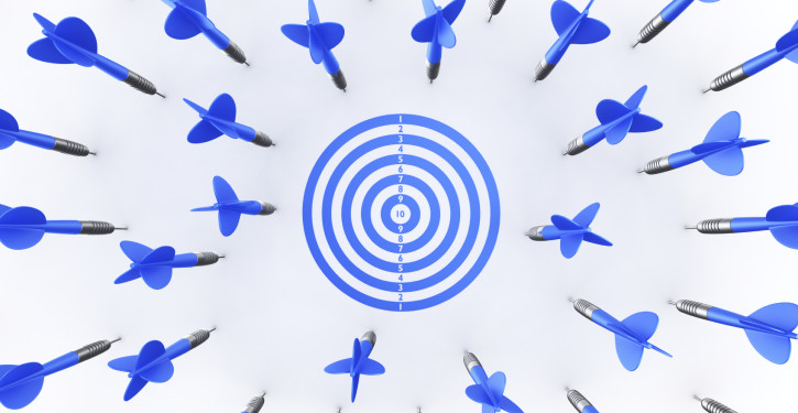 3d rendering of dart arrows missing the target